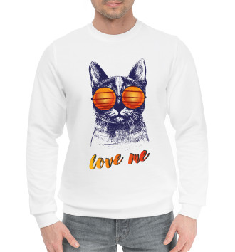 Мужской Хлопковый свитшот Cat Love me
