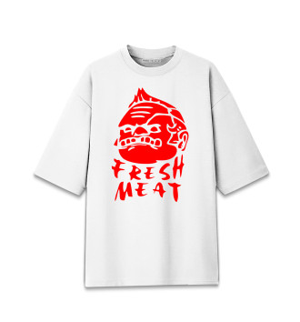 Женская Хлопковая футболка оверсайз Fresh meat
