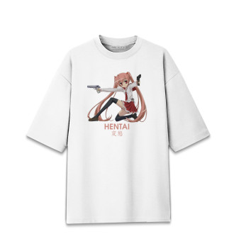 Женская Хлопковая футболка оверсайз Hentai