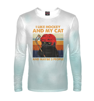 Мужской Лонгслив I Like Hockey My Cat