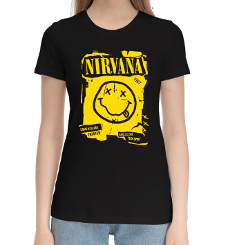 Женская Хлопковая футболка Нирвана (Nirvana)