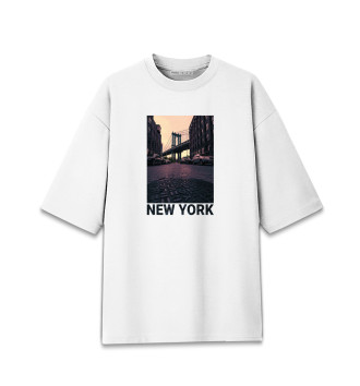 Хлопковая футболка оверсайз New York