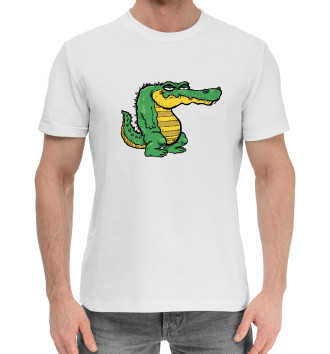 Мужская Хлопковая футболка Крокодил недовольный