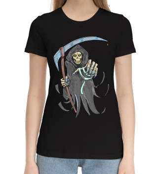 Женская Хлопковая футболка Смерть с косой