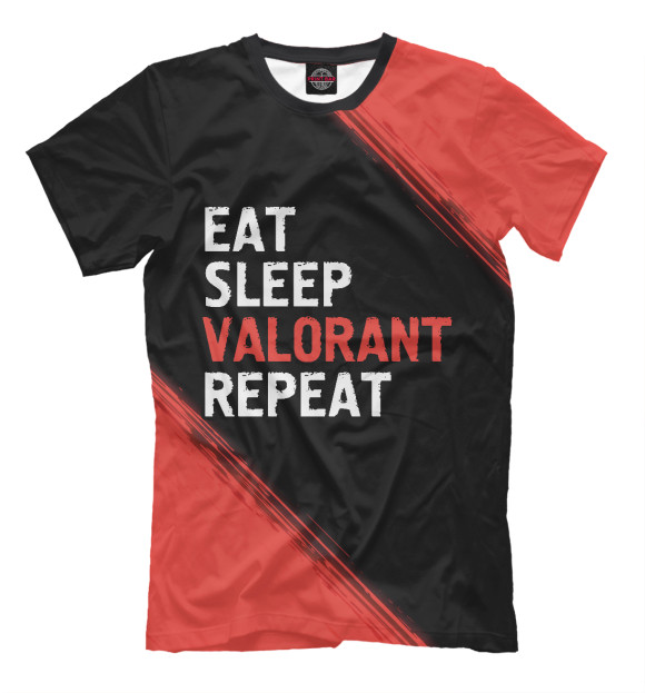Футболка Eat Sleep Valorant Repeat для мальчиков 