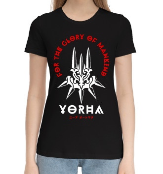 Женская Хлопковая футболка Nier: Automata, YoRHa
