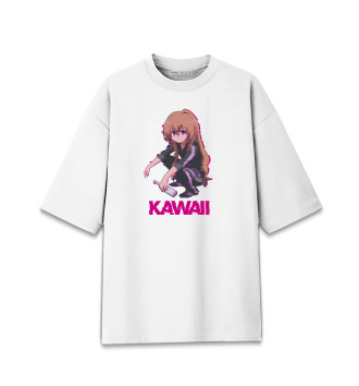 Женская Хлопковая футболка оверсайз Kawaii