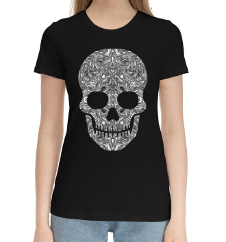 Хлопковая футболка Skull B/W