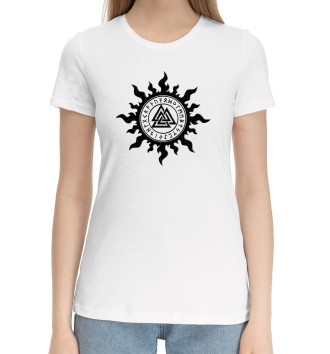 Хлопковая футболка Валькнут в символике солнца