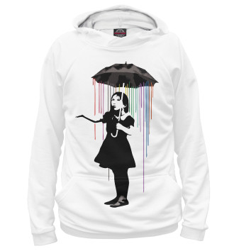 Женское Худи Banksy цветной дождь
