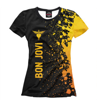 Футболка для девочек Bon Jovi Gold Gradient