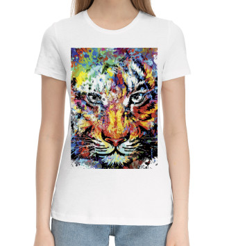 Женская Хлопковая футболка Tiger