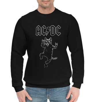 Мужской Хлопковый свитшот AC/DC/котик