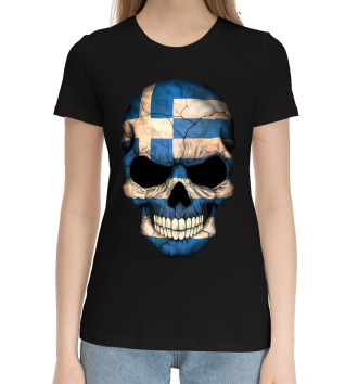 Женская Хлопковая футболка Череп - Греция