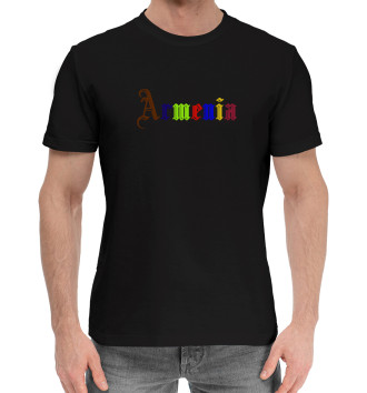 Мужская Хлопковая футболка Armenia color letters