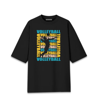 Мужская Хлопковая футболка оверсайз Volleyball