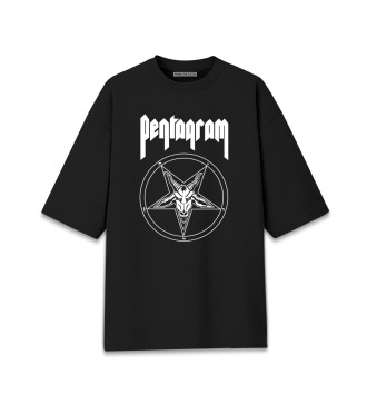 Хлопковая футболка оверсайз Pentagram