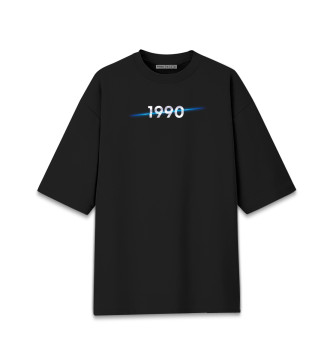 Хлопковая футболка оверсайз Год рождения 1990