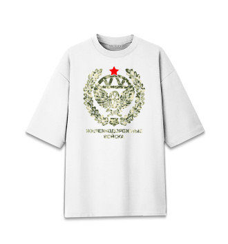 Женская Хлопковая футболка оверсайз Железнодорожные войска