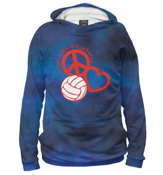 Худи для мальчиков Peace-Love-Volleyball