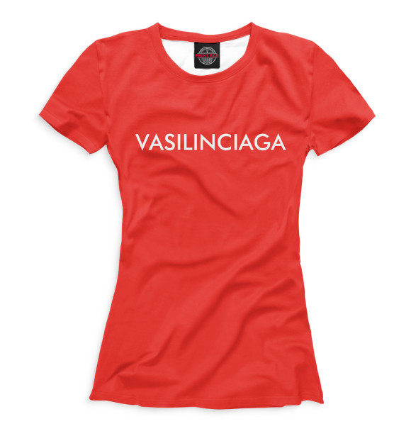 Футболка Vasilinciaga красный фон для девочек 