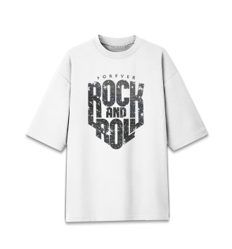 Женская Хлопковая футболка оверсайз Rock and roll!
