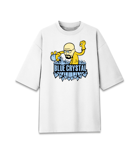 Женская Хлопковая футболка оверсайз Blue crystal
