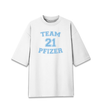 Хлопковая футболка оверсайз Team Pfizer