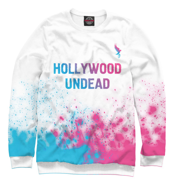 Свитшот Hollywood Undead Neon Gradient (брызги) для девочек 