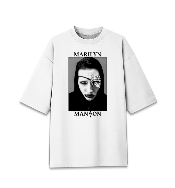 Мужская Хлопковая футболка оверсайз Marilyn Manson Antichrist