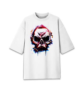 Мужская Хлопковая футболка оверсайз Skull art