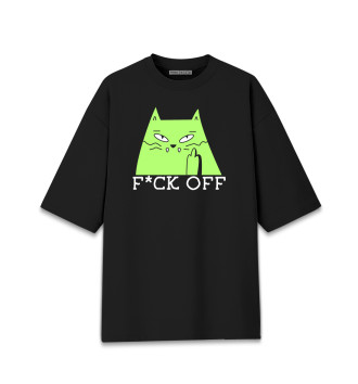 Хлопковая футболка оверсайз Fuck off