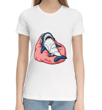 Хлопковая футболка Акула розовая