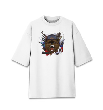 Хлопковая футболка оверсайз Русский медведь