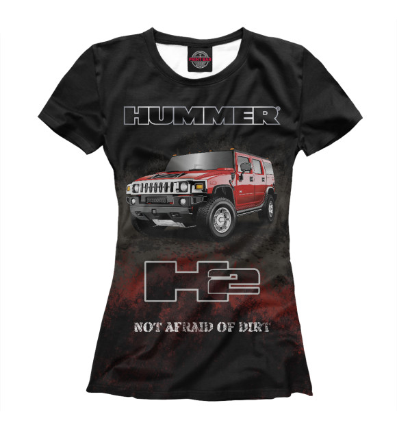 Футболка Hummer H2 на черном для девочек 