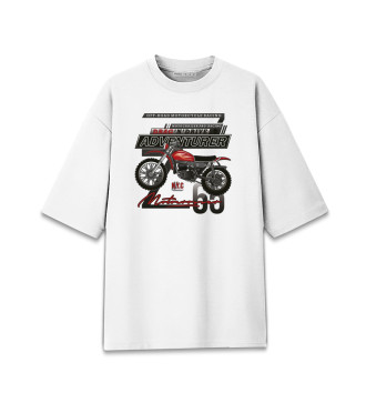 Мужская Хлопковая футболка оверсайз Мотоцикл
