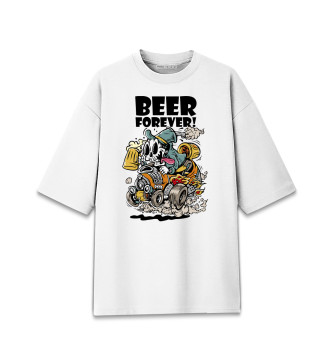 Женская Хлопковая футболка оверсайз Beer forever