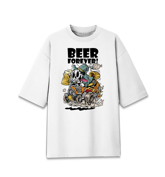 Женская Хлопковая футболка оверсайз Beer forever