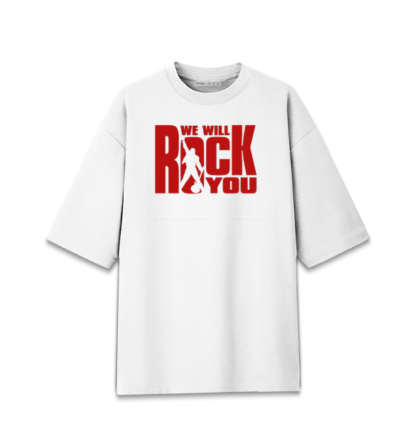 Мужская Хлопковая футболка оверсайз We Will Rock You