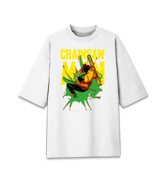 Хлопковая футболка оверсайз Chainsaw Man