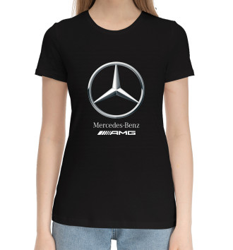 Женская Хлопковая футболка Mercedes / Мерседес