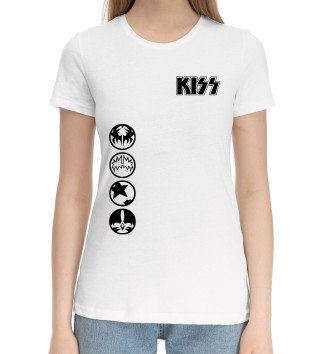 Женская Хлопковая футболка Kiss