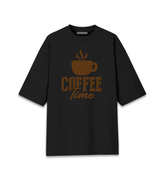 Хлопковая футболка оверсайз Coffee Time