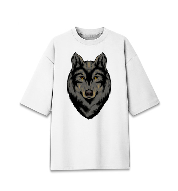 Женская Хлопковая футболка оверсайз Волк