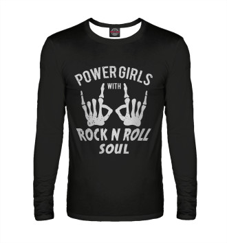 Мужской Лонгслив Power Girls with Rock n Roll