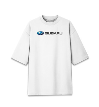 Мужская Хлопковая футболка оверсайз Subaru
