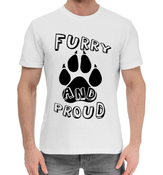 Мужская Хлопковая футболка Furry proud