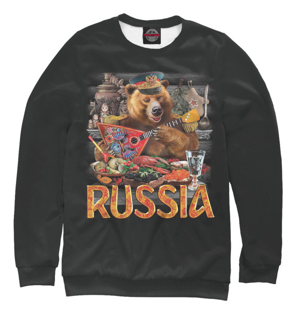 Мужской Свитшот RUSSIA (Русский Медведь)