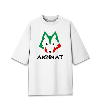 Мужская Хлопковая футболка оверсайз Ахмат волк