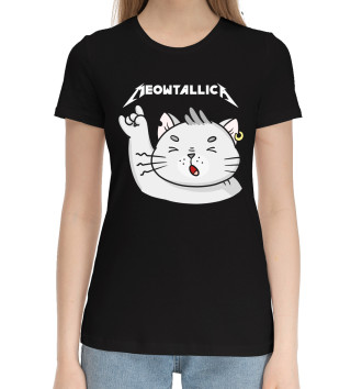 Женская Хлопковая футболка Meowtallica